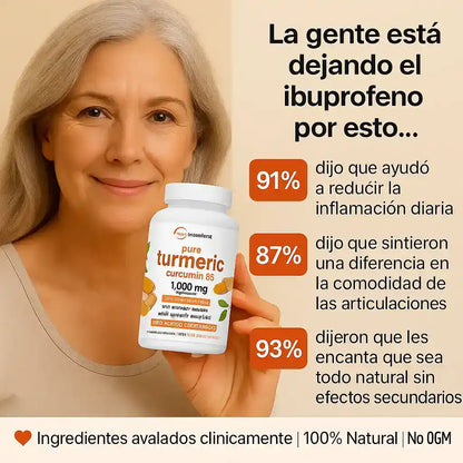 EL Mejor Antiinflamatorio Naturalmente comprobado - Cúrcuma 95%
